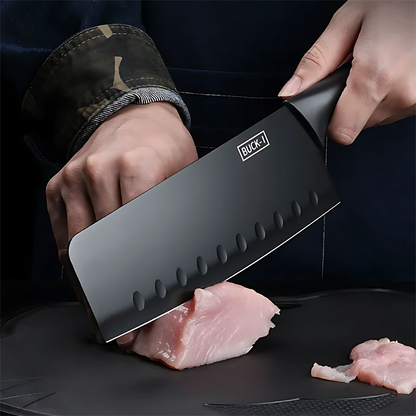 Black Japanese Santoku 5-Piece High-Quality Stainless Steel Knife Set
