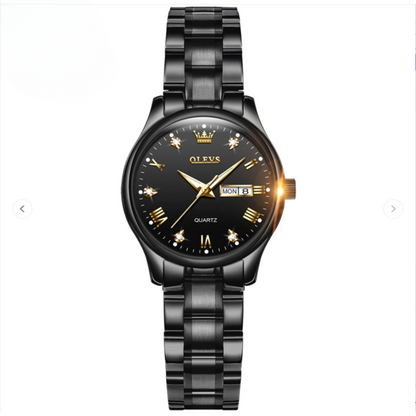 Elegant Women’s Gold & Silver Stainless Steel Waterproof Quartz