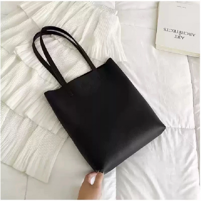 Korean Tall PU Leather Tote Bag for Women