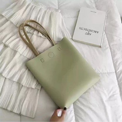 Korean Tall PU Leather Tote Bag for Women