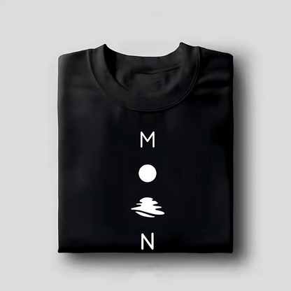 Minimalist T-Shirt for Men & Women Black & White Round Neck Shirt