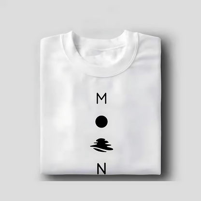 Minimalist T-Shirt for Men & Women Black & White Round Neck Shirt