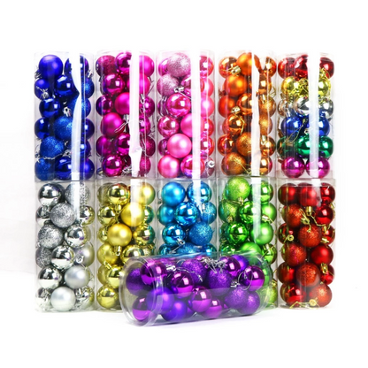 Christmas Balls Set (3CM–8CM) – Tree Ornaments & Hanging Decorations