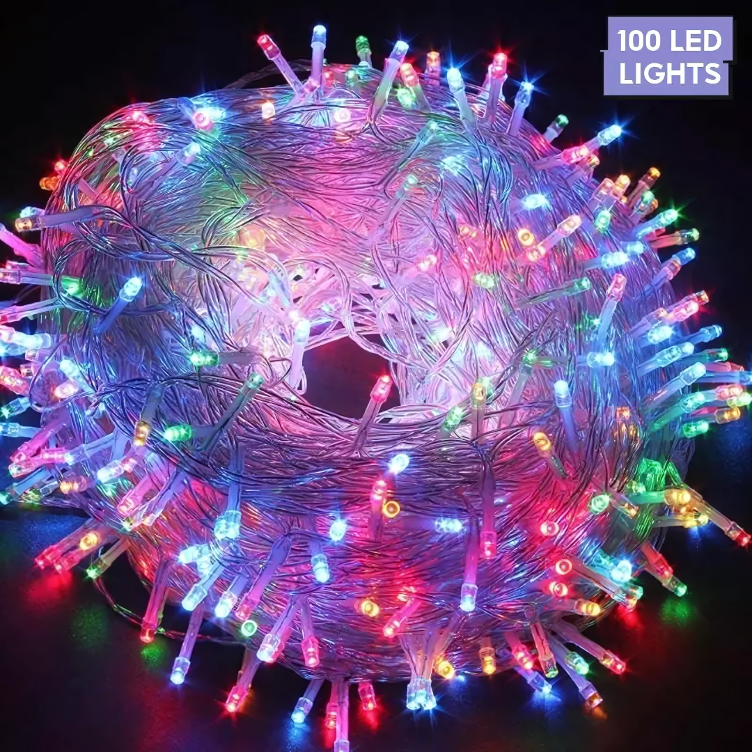 100 LED 10M Multicolor Christmas String Lights with 8 Lighting Modes