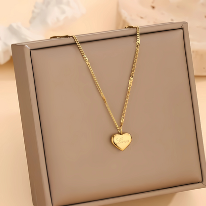 2pcs Korean Minimalist Love Heart Necklace & Earrings Set