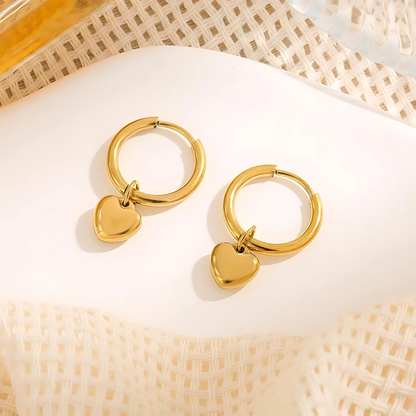 2pcs Korean Minimalist Love Heart Necklace & Earrings Set