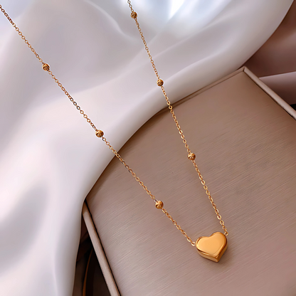 2pcs Gold Plated Jewelry Set for Women Heart Design Necklace & Earrings
