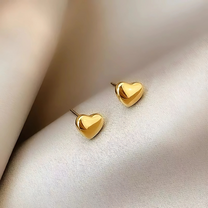 2pcs Gold Plated Jewelry Set for Women Heart Design Necklace & Earrings