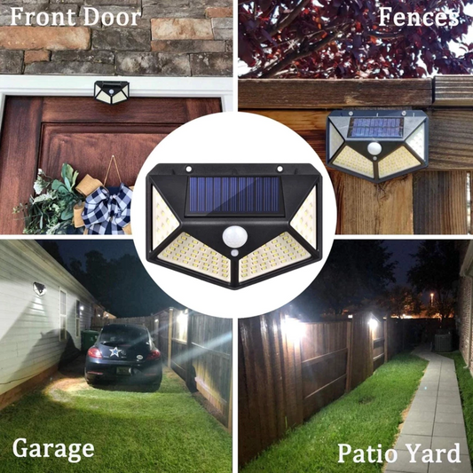 100 LED Solar Wall Light – Motion Sensor | IP65 Outdoor Security
