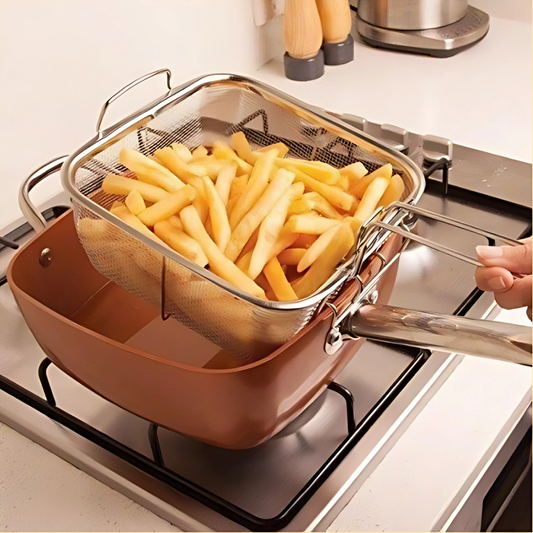 Copper Square Pan Set – 5-Piece Non-Stick Cookware