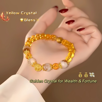 Natural Citrine Crystal Bracelet for Wealth & Good Luck