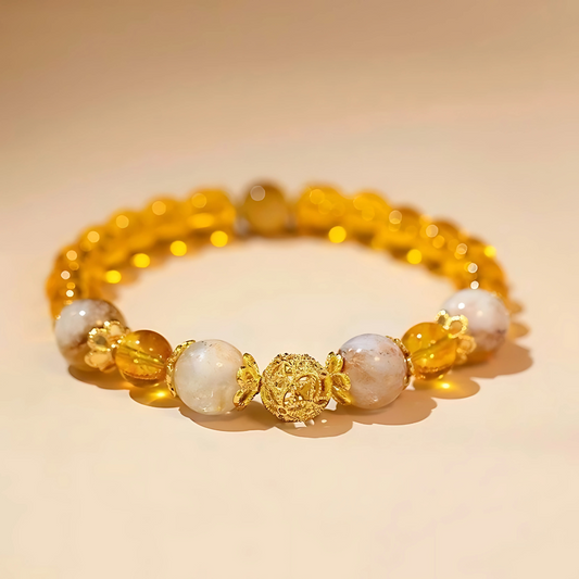 Natural Citrine Crystal Bracelet for Wealth & Good Luck