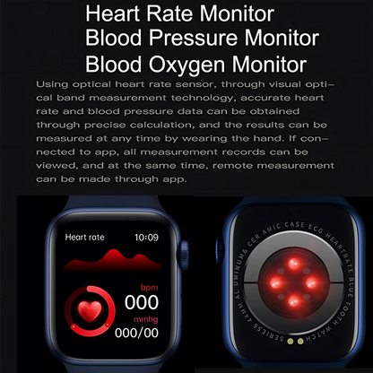 Smart Watch Waterproof Bluetooth Heart Rate, BP Monitor  for Men & Women