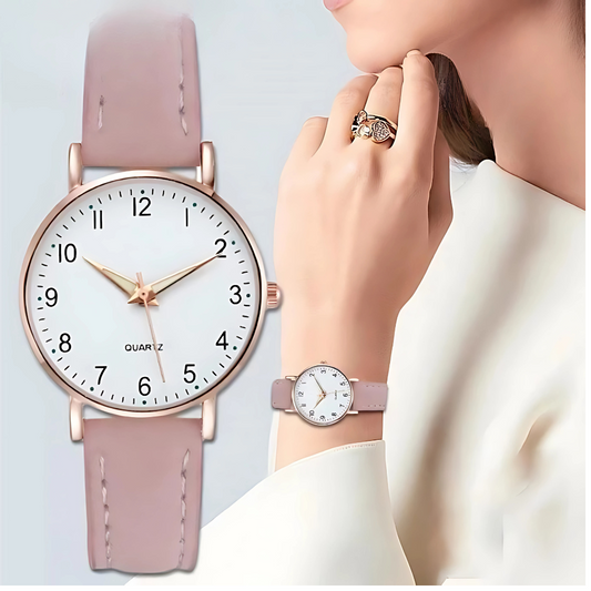 Unisex Glow-in-the-Dark Casual Leather Quartz Watch for Teens & Women