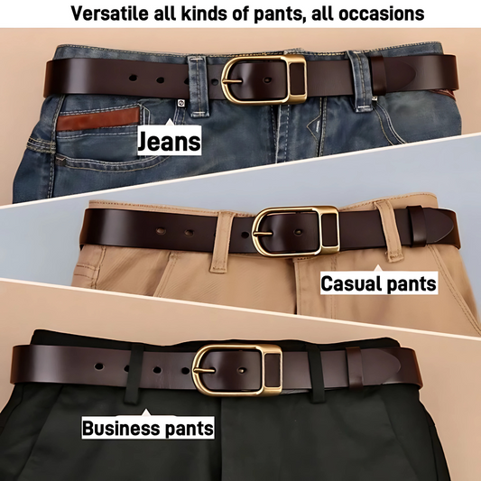 Men's Retro Leather with Pin Buckle Casual Jeans Belt