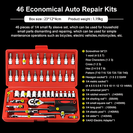 Chrome Vanadium Steel Tool Set Car & Motorcycle Repair