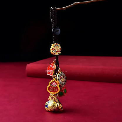 Feng Shui Wealth Protection Keychain – God of Wealth Pendant