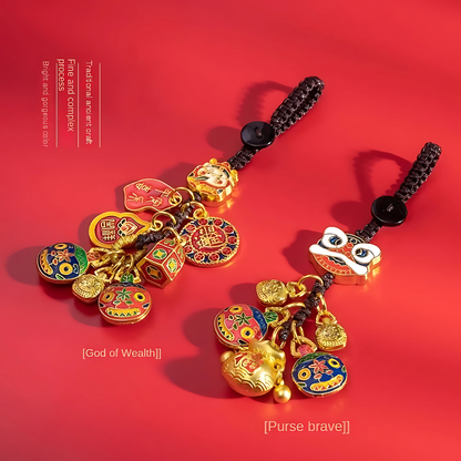 Feng Shui Wealth Protection Keychain – God of Wealth Pendant