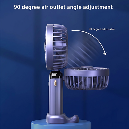 Mini Portable USB Fan 6000mAh Rechargeable Handheld & Desktop