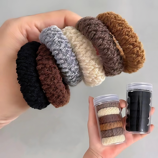 6pcs Korean Donut Hair Rope Scrunchies Thick High Elastic Hair Bands