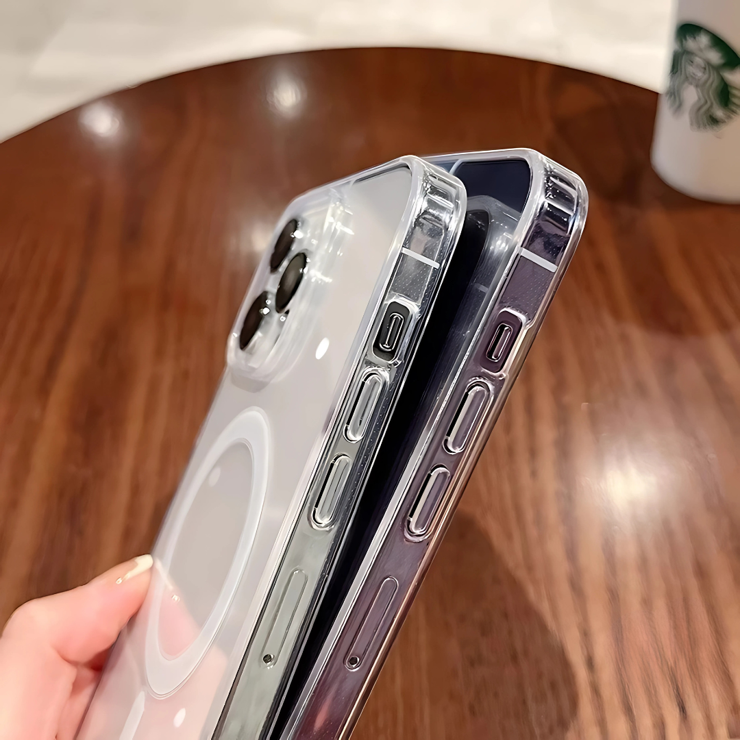 Transparent Magnetic iPhone Case – Clear Shockproof MagSafe Cover for iPhone