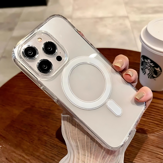 Transparent Magnetic iPhone Case – Clear Shockproof MagSafe Cover for iPhone