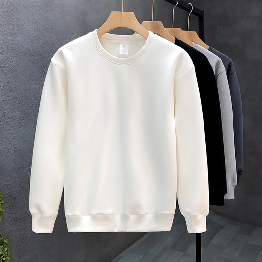 Korean Plain Pullover Sweater – Unisex Crew Neck Sweatshirt