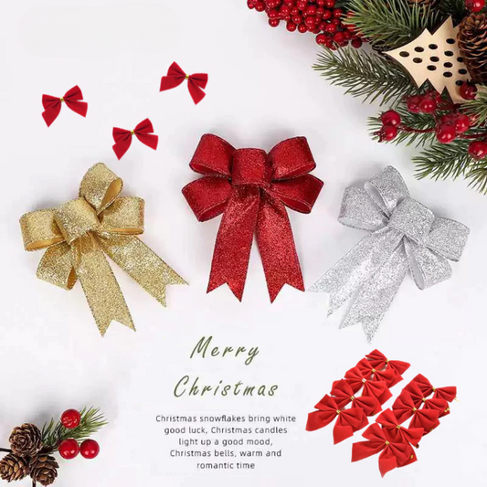 8cm Christmas Bows Hanging Ornaments