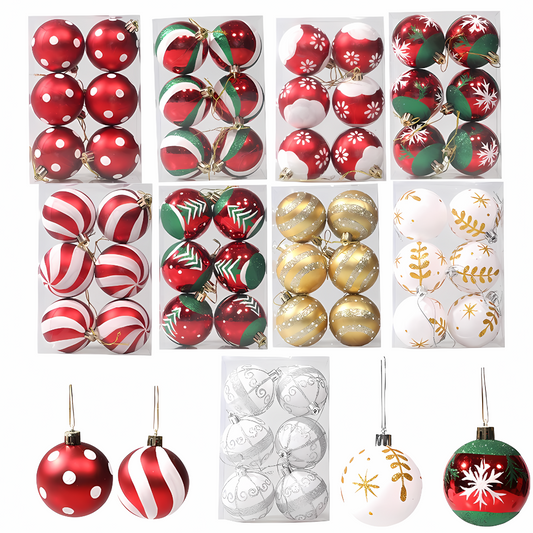 6Pcs 6CM Colorful Christmas Balls Xmas Tree Ornaments