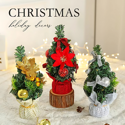 Mini Christmas Tree Desktop Decoration with Ornaments