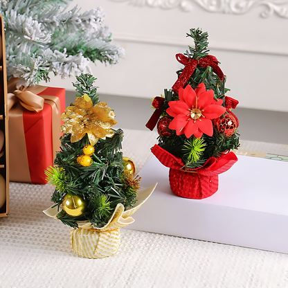 Mini Christmas Tree Desktop Decoration with Ornaments