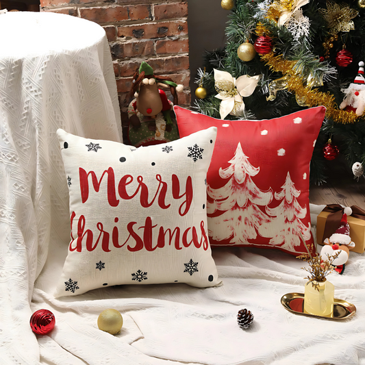Merry Christmas Sofa Pillowcase 45x45cm Cotton Throw Pillow Cover