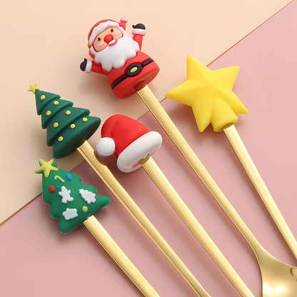 Stainless Steel Christmas Spoon & Fork Gift Set