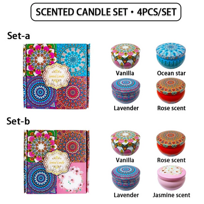 Scented Candle Gift Set (4-in-1) Home Fragrance Souvenir