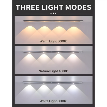 60CM 3-Color Motion Sensor LED Rechargeable Closet & Kitchen Night Light