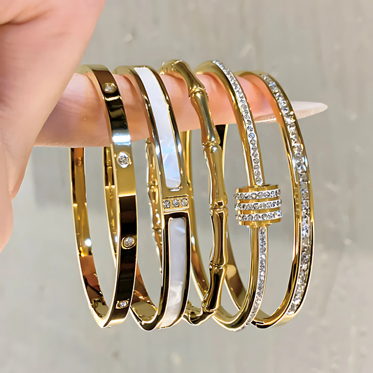 Luxury Titanium Gold Plated H Letter Bracelet for Women