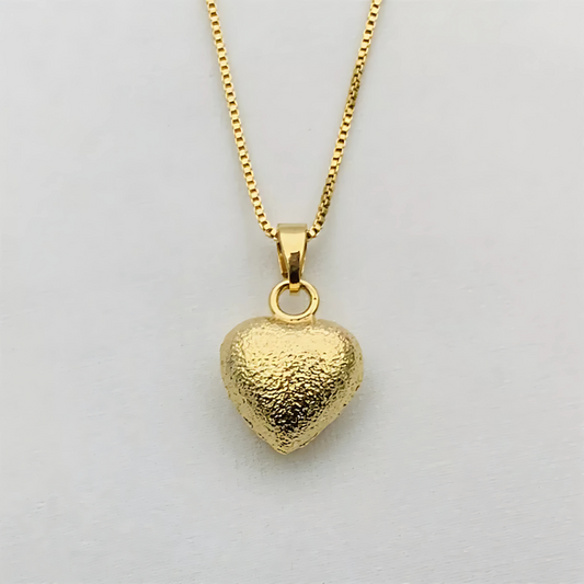 24K Bangkok Gold Heart Necklace for Women
