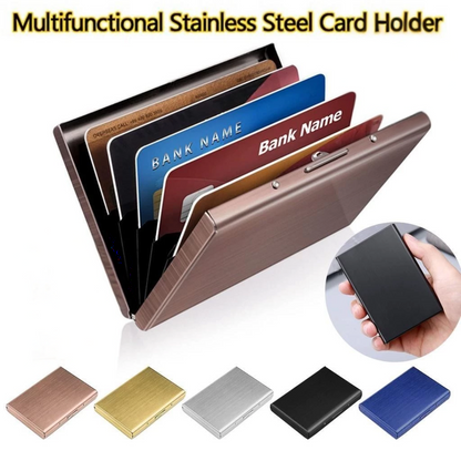 Ultra Slim RFID Blocking Stainless Steel Card Holder