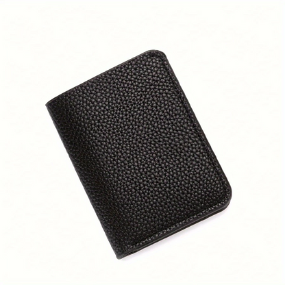 Men’s PU Leather Wallet Lychee Pattern Multi-Card Holder & Money Clip
