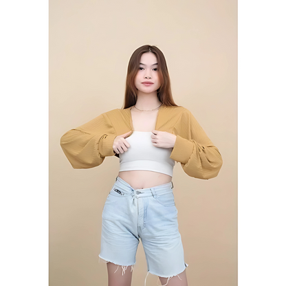 Cardigan Blazer Rib-Knit Long Sleeve Top for Women
