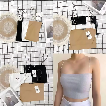 Strappy String Knitted Crop Top for Women