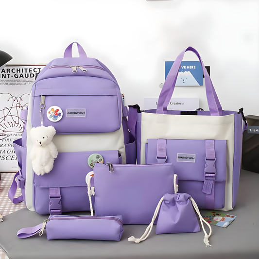 4-in-1 Women’s Backpack Trendy & High School Fashion Bag Set