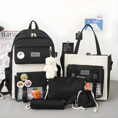 4-in-1 Women’s Backpack Trendy & High School Fashion Bag Set