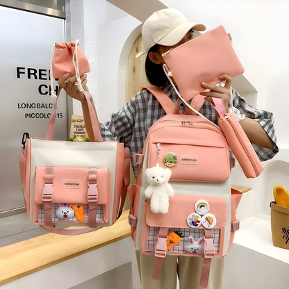 4-in-1 Women’s Backpack Trendy & High School Fashion Bag Set