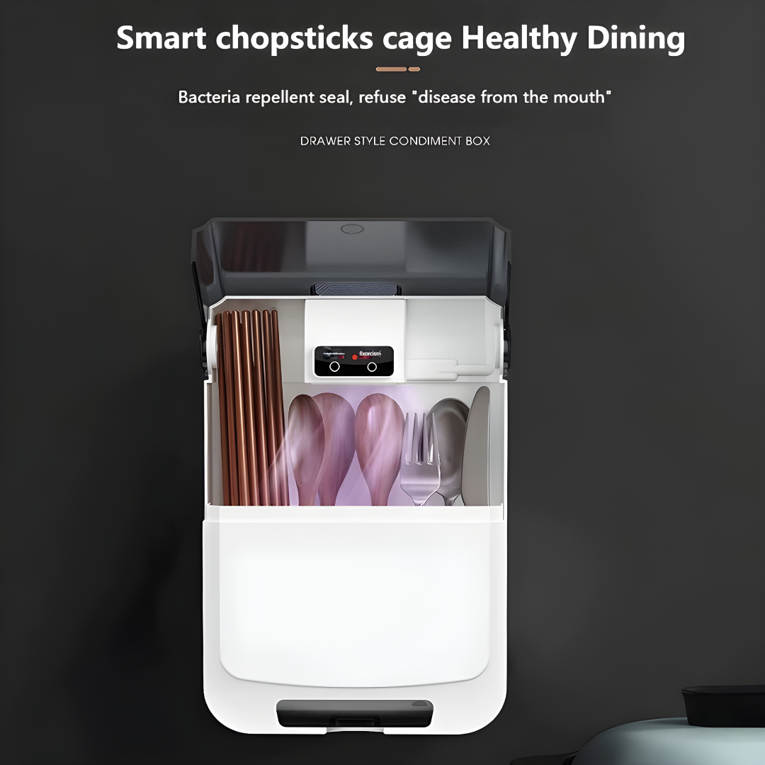 Wall-Mounted Spoon & Fork Organizer with Lid