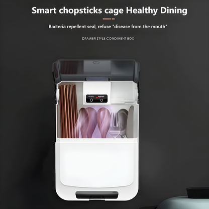 Wall-Mounted Spoon & Fork Organizer with Lid