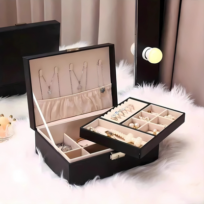 Elegant Jewelry Box with Lock  Organizer Waterproof Storage Case
