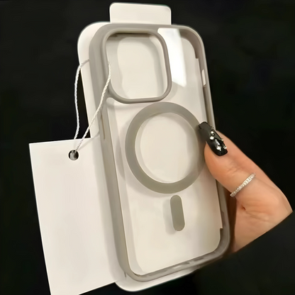 Acrylic Magnetic iPhone Case – Clear Shockproof MagSafe Silicone Cover for iPhone