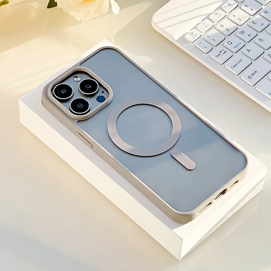 Acrylic Magnetic iPhone Case – Clear Shockproof MagSafe Silicone Cover for iPhone