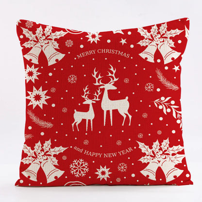 Merry Christmas Sofa Pillowcase 45x45cm Cotton Throw Pillow Cover